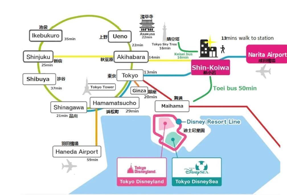 Shinkoiwa House At Jr Line.Easy To Airport&Disney. Tóquio Exterior foto